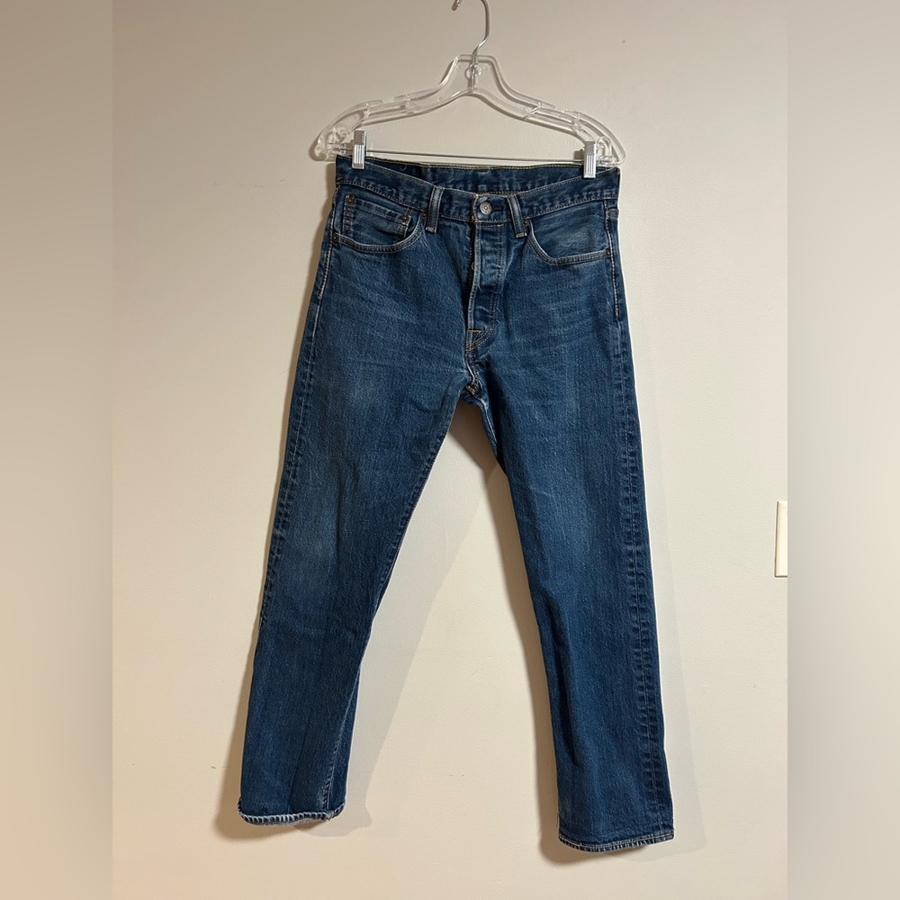 Levi’s 501 Original Fit Button Fly Jeans Men’s 32 Dark Wash